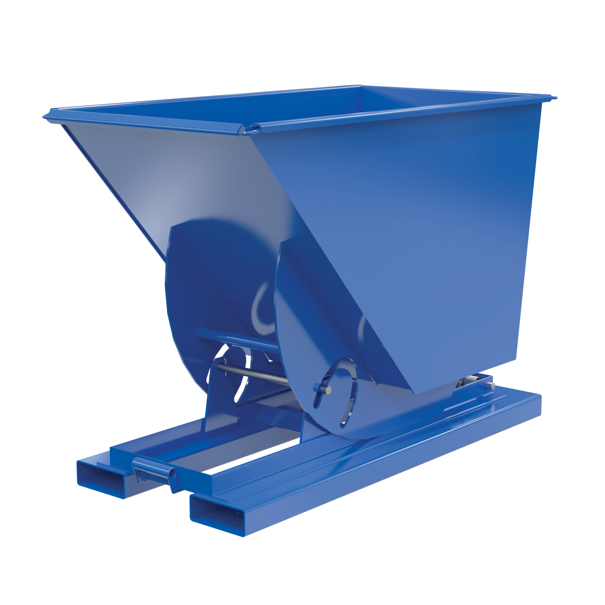 Vestil No Bump and Dump Hopper - 0.75 Cubic Yard, 6000-Lb. Capacity, Steel, Blue, Model# D-75-HD-NB